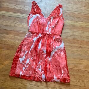 Vibrant Red and White Milly Dress